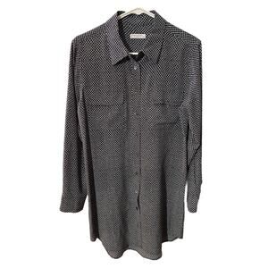 Equipment Silk Long Sleeve Dress EUC Size Medium Black